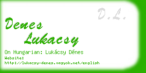 denes lukacsy business card