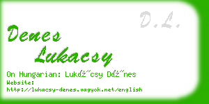 denes lukacsy business card